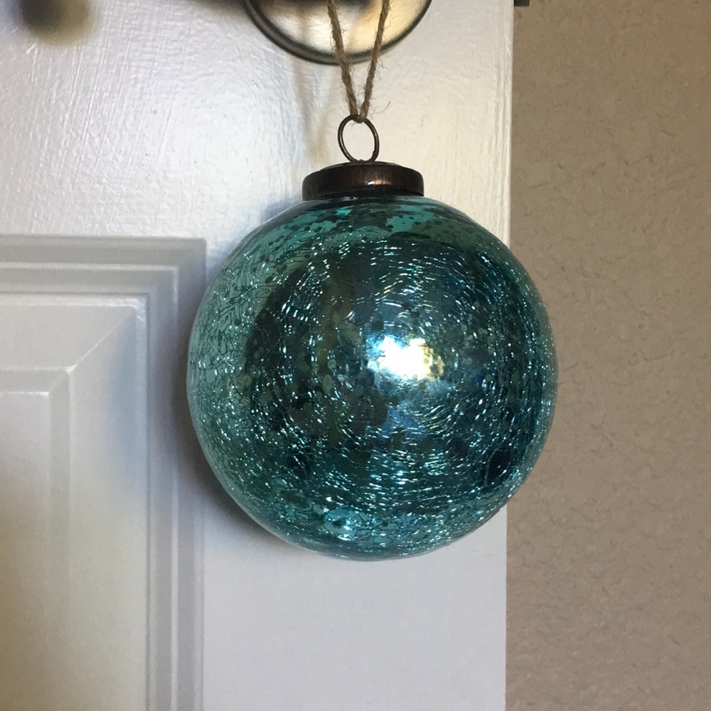 Blue mercury glass ornament ball